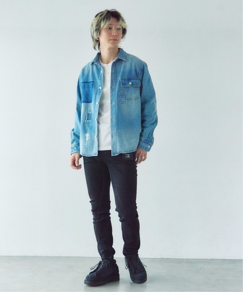 JACKROSE（ジャックローズ）の「Alcarza ﾀﾞﾒｰｼﾞﾃﾞﾆﾑｼｬﾂ（シャツ/ブラウス・メンズ・ブルー/ブラック・XL/M/L）」の12枚目の写真