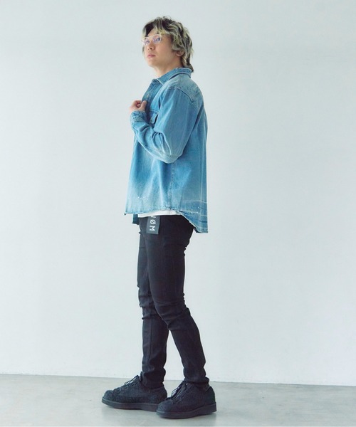 JACKROSE（ジャックローズ）の「Alcarza ﾀﾞﾒｰｼﾞﾃﾞﾆﾑｼｬﾂ（シャツ/ブラウス・メンズ・ブルー/ブラック・XL/M/L）」の14枚目の写真