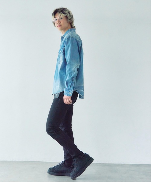 JACKROSE（ジャックローズ）の「Alcarza ﾀﾞﾒｰｼﾞﾃﾞﾆﾑｼｬﾂ（シャツ/ブラウス・メンズ・ブルー/ブラック・XL/M/L）」の15枚目の写真