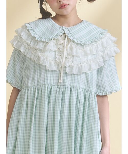 merry jenny（メリージェニー）の「sheer frill 2wayつけ襟（付け襟・レディース・ピンク/アイボリー/オフホワイト・FREE）」の2枚目の写真