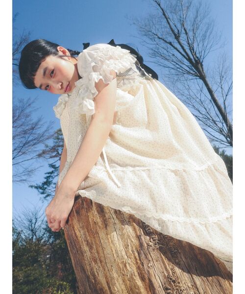 merry jenny（メリージェニー）の「sheer frill 2wayつけ襟（付け襟・レディース・ピンク/アイボリー/オフホワイト・FREE）」の14枚目の写真