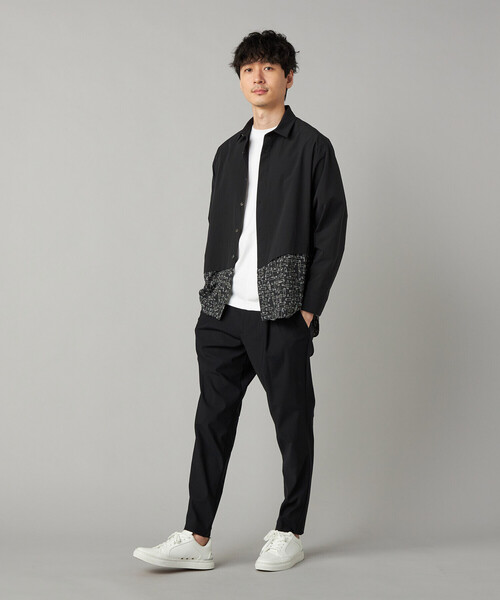 COMME CA MEN(コムサメン)の「【接触冷感・撥水】ピンパターン 切替シャツ(プレーン)(シャツ/ブラウス・メンズ・ブラック・M/L)」の2枚目の写真