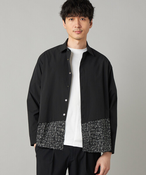 COMME CA MEN(コムサメン)の「【接触冷感・撥水】ピンパターン 切替シャツ(プレーン)(シャツ/ブラウス・メンズ・ブラック・M/L)」の3枚目の写真