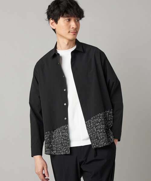 COMME CA MEN(コムサメン)の「【接触冷感・撥水】ピンパターン 切替シャツ(プレーン)(シャツ/ブラウス・メンズ・ブラック・M/L)」の4枚目の写真