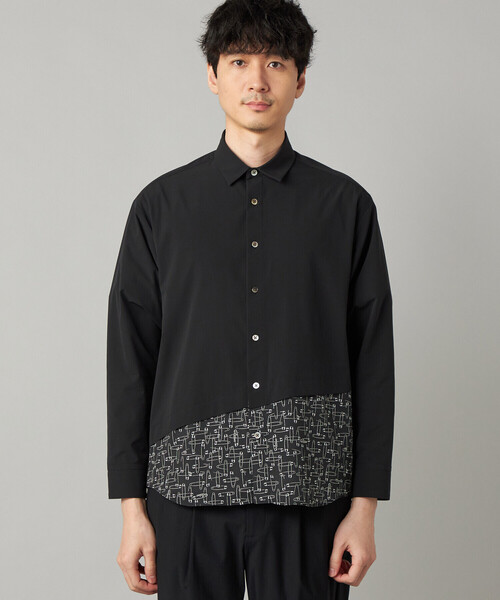 COMME CA MEN(コムサメン)の「【接触冷感・撥水】ピンパターン 切替シャツ(プレーン)(シャツ/ブラウス・メンズ・ブラック・M/L)」の5枚目の写真