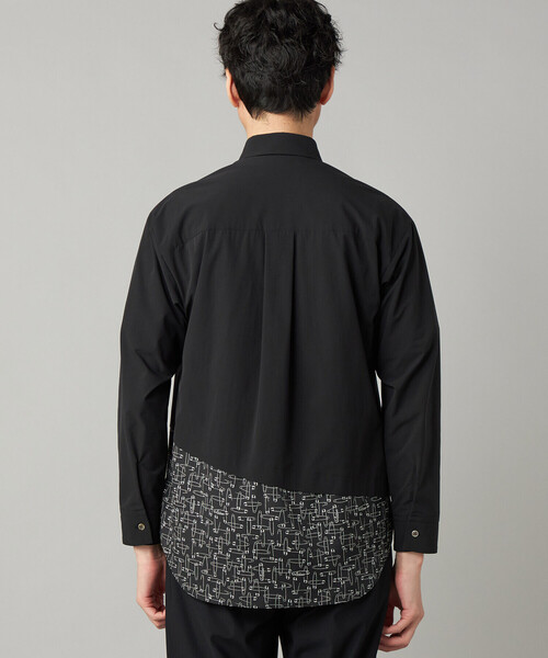 COMME CA MEN(コムサメン)の「【接触冷感・撥水】ピンパターン 切替シャツ(プレーン)(シャツ/ブラウス・メンズ・ブラック・M/L)」の7枚目の写真