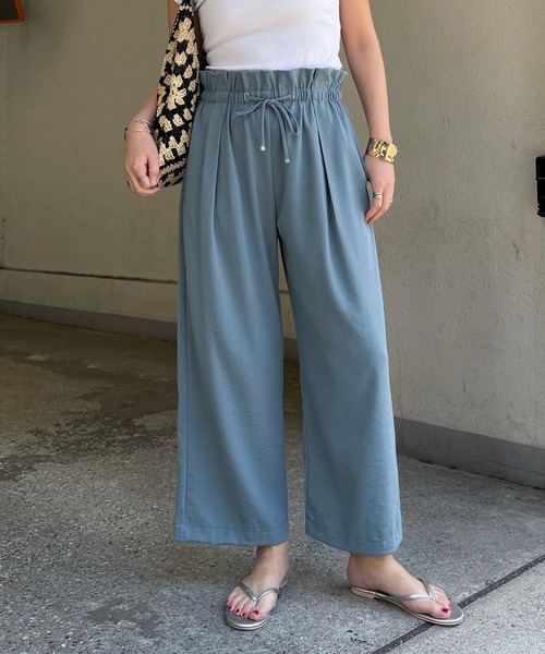 LBC(エルビーシー)の「ウエストシャーリングワイドパンツ(その他パンツ・レディース・ブルー系その他/カーキ/ブラック/ブラウン/ライトグレー・L/M)」の5枚目の写真