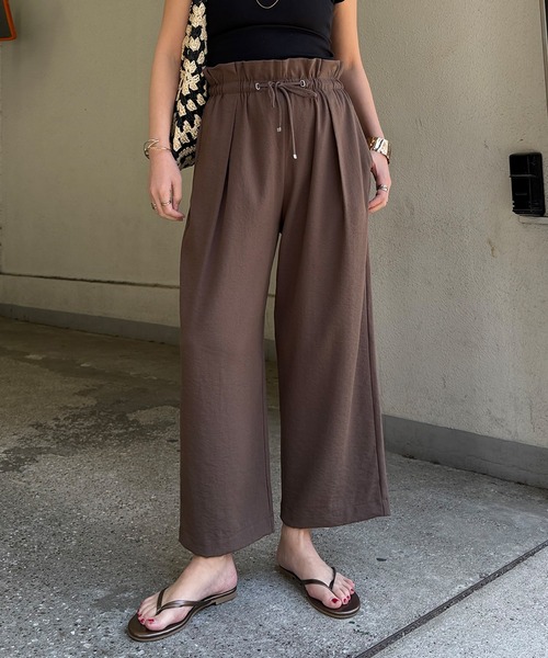 LBC(エルビーシー)の「ウエストシャーリングワイドパンツ(その他パンツ・レディース・ブルー系その他/カーキ/ブラック/ブラウン/ライトグレー・L/M)」の3枚目の写真