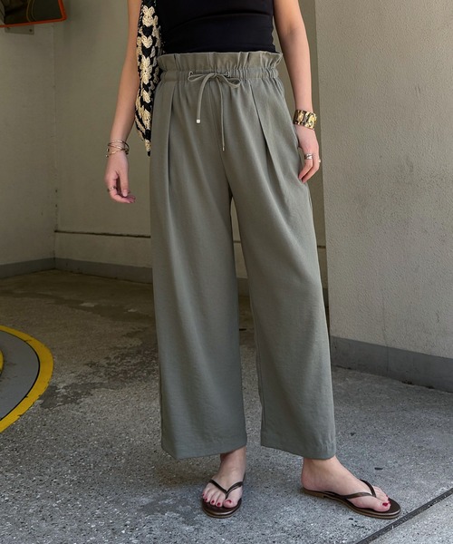 LBC(エルビーシー)の「ウエストシャーリングワイドパンツ(その他パンツ・レディース・ブルー系その他/カーキ/ブラック/ブラウン/ライトグレー・L/M)」の6枚目の写真