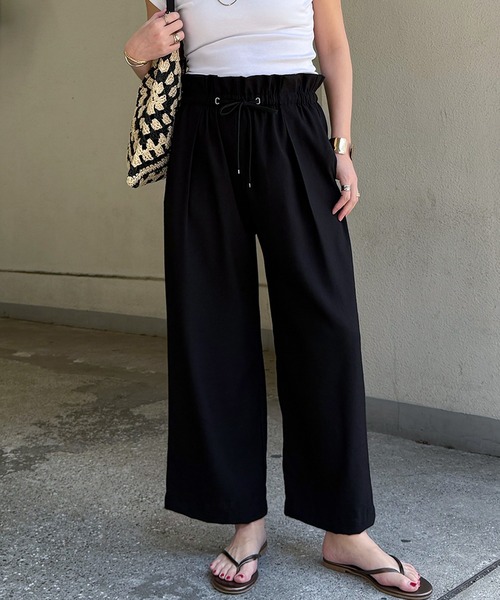 LBC(エルビーシー)の「ウエストシャーリングワイドパンツ(その他パンツ・レディース・ブルー系その他/カーキ/ブラック/ブラウン/ライトグレー・L/M)」の9枚目の写真