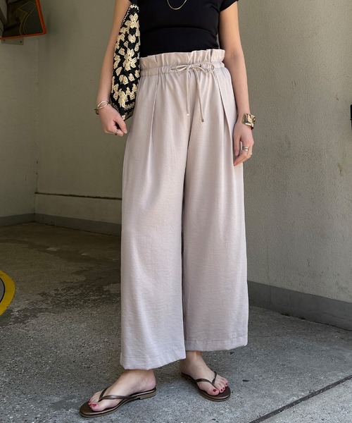 LBC(エルビーシー)の「ウエストシャーリングワイドパンツ(その他パンツ・レディース・ブルー系その他/カーキ/ブラック/ブラウン/ライトグレー・L/M)」の10枚目の写真