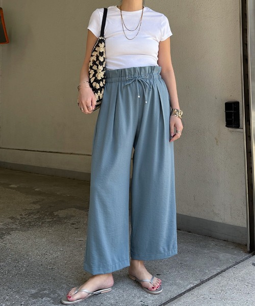 LBC(エルビーシー)の「ウエストシャーリングワイドパンツ(その他パンツ・レディース・ブルー系その他/カーキ/ブラック/ブラウン/ライトグレー・L/M)」の11枚目の写真