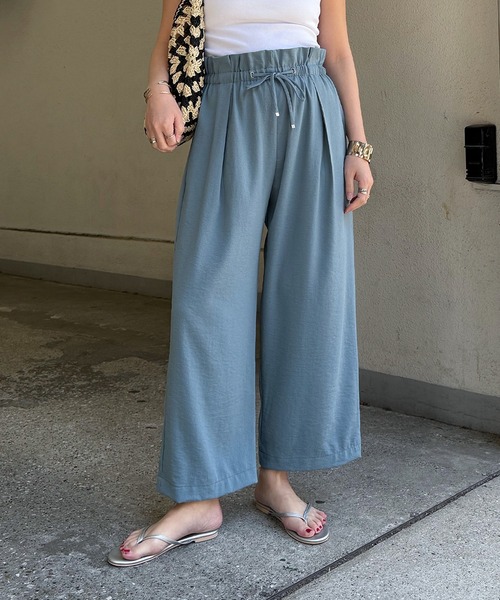 LBC(エルビーシー)の「ウエストシャーリングワイドパンツ(その他パンツ・レディース・ブルー系その他/カーキ/ブラック/ブラウン/ライトグレー・L/M)」の12枚目の写真