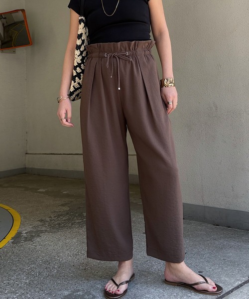 LBC(エルビーシー)の「ウエストシャーリングワイドパンツ(その他パンツ・レディース・ブルー系その他/カーキ/ブラック/ブラウン/ライトグレー・L/M)」の13枚目の写真