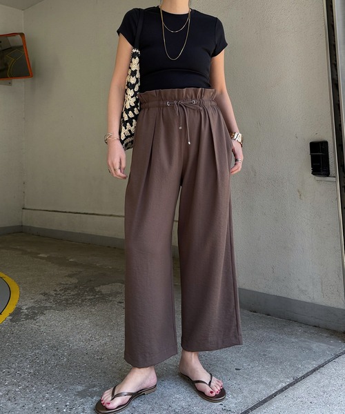 LBC(エルビーシー)の「ウエストシャーリングワイドパンツ(その他パンツ・レディース・ブルー系その他/カーキ/ブラック/ブラウン/ライトグレー・L/M)」の15枚目の写真