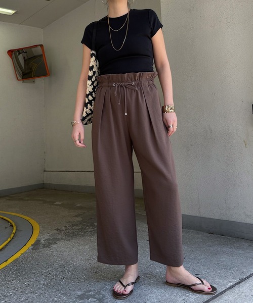 LBC(エルビーシー)の「ウエストシャーリングワイドパンツ(その他パンツ・レディース・ブルー系その他/カーキ/ブラック/ブラウン/ライトグレー・L/M)」の16枚目の写真