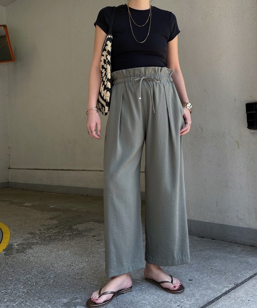 LBC(エルビーシー)の「ウエストシャーリングワイドパンツ(その他パンツ・レディース・ブルー系その他/カーキ/ブラック/ブラウン/ライトグレー・L/M)」の17枚目の写真