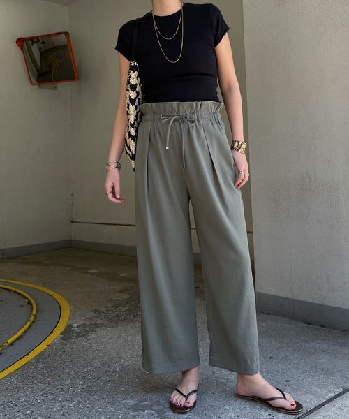 LBC(エルビーシー)の「ウエストシャーリングワイドパンツ(その他パンツ・レディース・ブルー系その他/カーキ/ブラック/ブラウン/ライトグレー・L/M)」の18枚目の写真