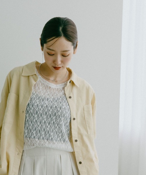 GLOBAL WORK(グローバルワーク)の「ストレッチ総レースプルオーバー半袖/647594(Tシャツ/カットソー・レディース・サックスブルー/ブラック/ホワイト・MEDIUM/LARGE)」の5枚目の写真