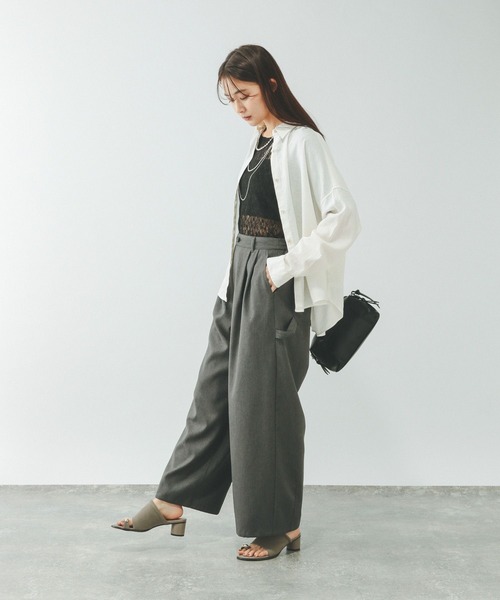 GLOBAL WORK(グローバルワーク)の「ストレッチ総レースプルオーバー半袖/647594(Tシャツ/カットソー・レディース・サックスブルー/ブラック/ホワイト・MEDIUM/LARGE)」の15枚目の写真