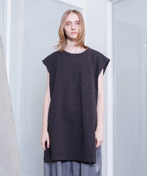 VOAAOV（ヴォアーブ）の「【VOAAOV】HEAVY JERSEY GARMENT DYE No Sleeve（Tシャツ/カットソー・メンズ・チャコールグレー/ブラック/ホワイト・2/1）」の3枚目の写真