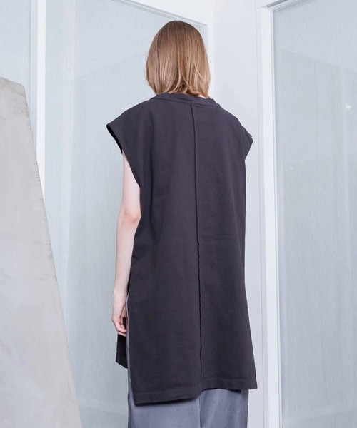VOAAOV（ヴォアーブ）の「【VOAAOV】HEAVY JERSEY GARMENT DYE No Sleeve（Tシャツ/カットソー・メンズ・チャコールグレー/ブラック/ホワイト・2/1）」の6枚目の写真