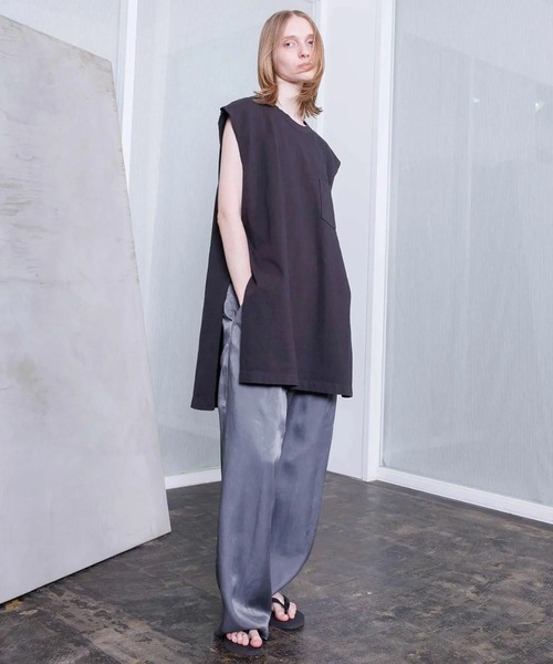 VOAAOV（ヴォアーブ）の「【VOAAOV】HEAVY JERSEY GARMENT DYE No Sleeve（Tシャツ/カットソー・メンズ・チャコールグレー/ブラック/ホワイト・2/1）」の8枚目の写真