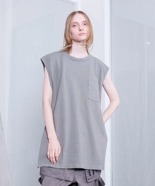 VOAAOV（ヴォアーブ）の「【VOAAOV】HEAVY JERSEY GARMENT DYE No Sleeve（Tシャツ/カットソー・メンズ・チャコールグレー/ブラック/ホワイト・2/1）」の11枚目の写真