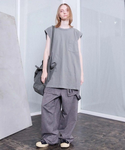 VOAAOV（ヴォアーブ）の「【VOAAOV】HEAVY JERSEY GARMENT DYE No Sleeve（Tシャツ/カットソー・メンズ・チャコールグレー/ブラック/ホワイト・2/1）」の12枚目の写真