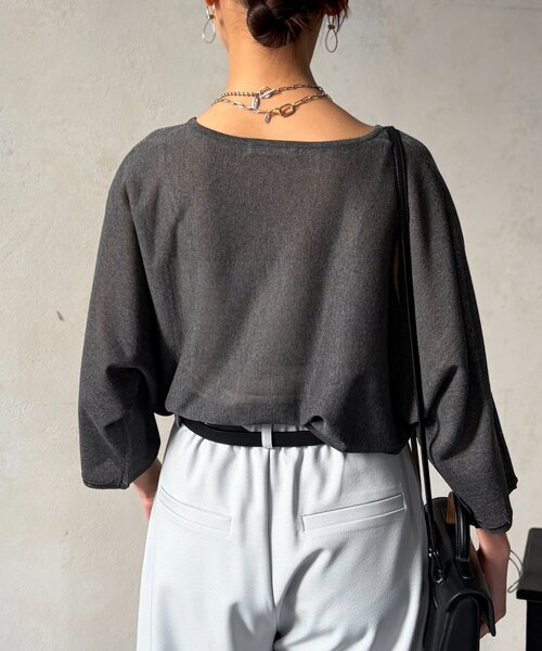 Chez toi(シェトワ)の「UV加工ドルマンプルオーバー(ニット/セーター・レディース・レッド/ネイビー/チャコールグレー/オフホワイト・FREE)」の7枚目の写真