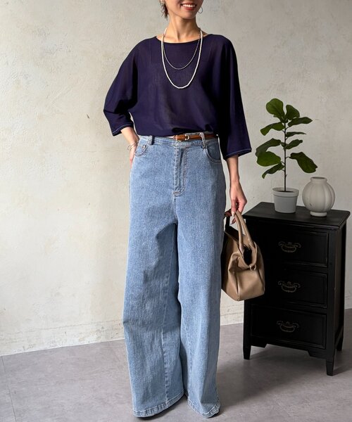 Chez toi(シェトワ)の「UV加工ドルマンプルオーバー(ニット/セーター・レディース・レッド/ネイビー/チャコールグレー/オフホワイト・FREE)」の21枚目の写真