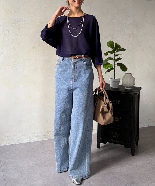 Chez toi(シェトワ)の「UV加工ドルマンプルオーバー(ニット/セーター・レディース・レッド/ネイビー/チャコールグレー/オフホワイト・FREE)」の22枚目の写真