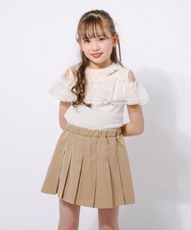 URBAN CHERRY（アーバンチェリー）の「「快適さらリブ素材」カットショルダーシアーフリルリブトップス（Tシャツ/カットソー）」