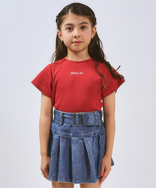 minimal(ミニマル)の「【サラサラプラス】【吸水速乾】テレコ半袖ちびT(Tシャツ/カットソー・キッズ・ブラック/ラベンダー/カラフル/レッド/オフホワイト・120cm/140cm/110cm/130cm/100cm)」の4枚目の写真
