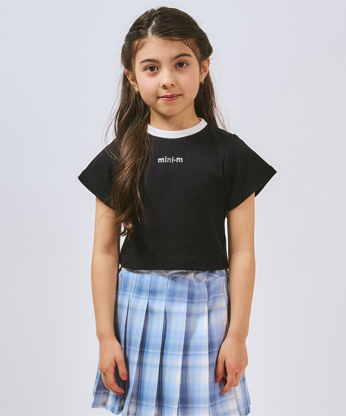 minimal(ミニマル)の「【サラサラプラス】【吸水速乾】テレコ半袖ちびT(Tシャツ/カットソー・キッズ・ブラック/ラベンダー/カラフル/レッド/オフホワイト・120cm/140cm/110cm/130cm/100cm)」の1枚目の写真