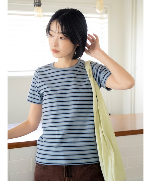 Ungrid(アングリッド)の「マルチボーダーTee(Tシャツ/カットソー・レディース・ブルー/グリーン/レッド・FREE)」の18枚目の写真