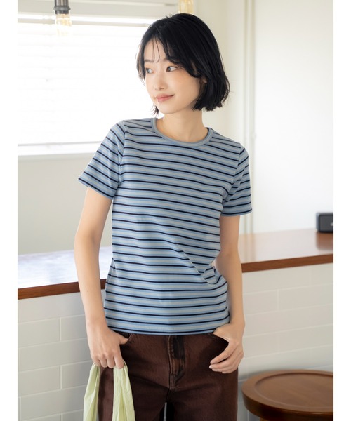 Ungrid(アングリッド)の「マルチボーダーTee(Tシャツ/カットソー・レディース・ブルー/グリーン/レッド・FREE)」の19枚目の写真