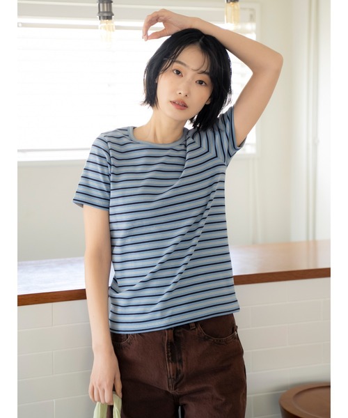Ungrid(アングリッド)の「マルチボーダーTee(Tシャツ/カットソー・レディース・ブルー/グリーン/レッド・FREE)」の20枚目の写真