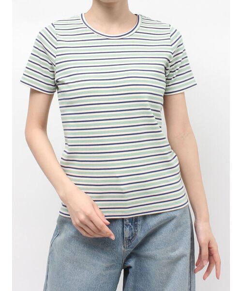 Ungrid(アングリッド)の「マルチボーダーTee(Tシャツ/カットソー・レディース・ブルー/グリーン/レッド・FREE)」の16枚目の写真