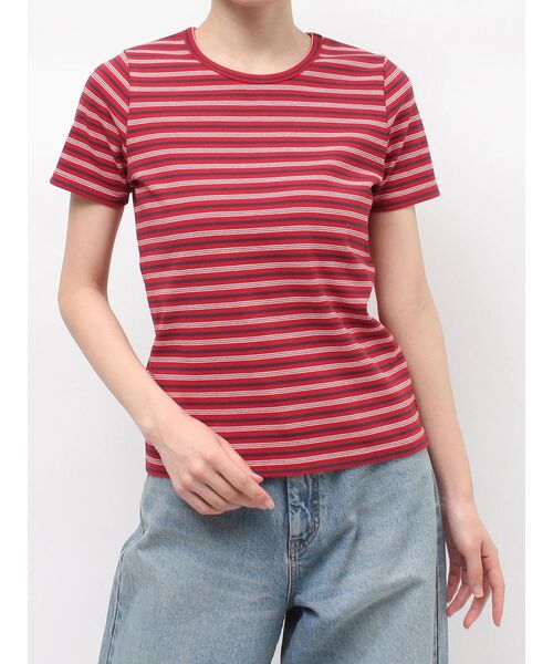 Ungrid(アングリッド)の「マルチボーダーTee(Tシャツ/カットソー・レディース・ブルー/グリーン/レッド・FREE)」の4枚目の写真