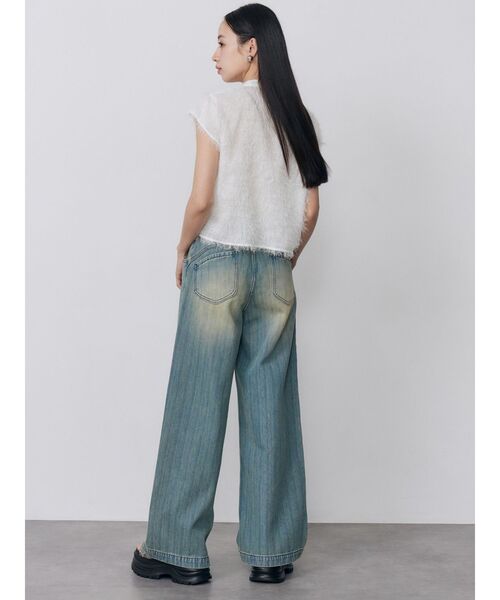 MURUA（ムルーア）の「スラブハイウエストデニム（デニムパンツ・レディース・ブルー/ブラック・1/2）」の19枚目の写真