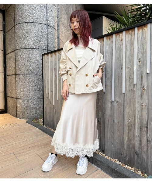 Desert Rose(デザートローズ)の「【DESERT ROSE/デザートローズ】ソフトシアーレイヤートップ(Tシャツ/カットソー・レディース・ブラック/オフホワイト・FREE)」の5枚目の写真