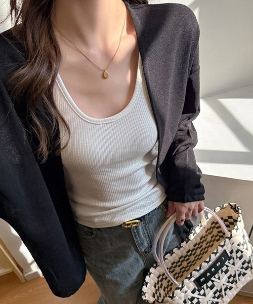 ReRe(リリ)の「シアー風ライトカーディガン(カーディガン/ボレロ・レディース・ブラック/ベージュ/ホワイト・FREE)」の10枚目の写真