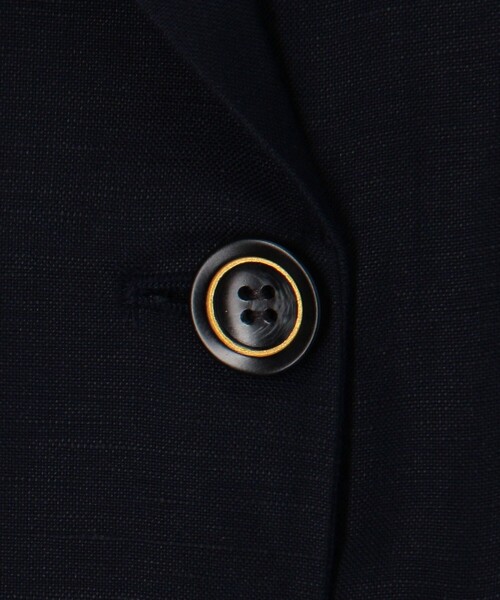 MICO COULIER（ミコクリエ）の「リュクス麻混ジャケット（テーラードジャケット・レディース・キナリ/ネイビー・38）」の3枚目の写真