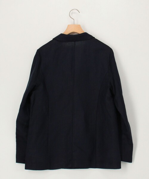 MICO COULIER（ミコクリエ）の「リュクス麻混ジャケット（テーラードジャケット・レディース・キナリ/ネイビー・38）」の5枚目の写真