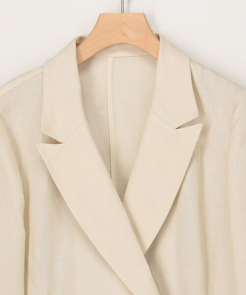 MICO COULIER（ミコクリエ）の「リュクス麻混ジャケット（テーラードジャケット・レディース・キナリ/ネイビー・38）」の6枚目の写真
