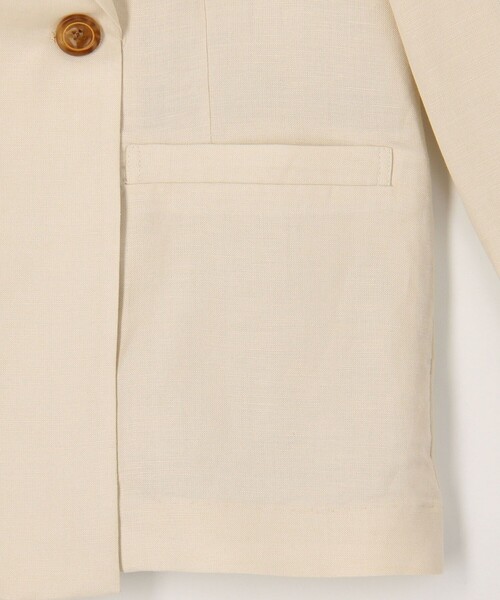 MICO COULIER（ミコクリエ）の「リュクス麻混ジャケット（テーラードジャケット・レディース・キナリ/ネイビー・38）」の8枚目の写真