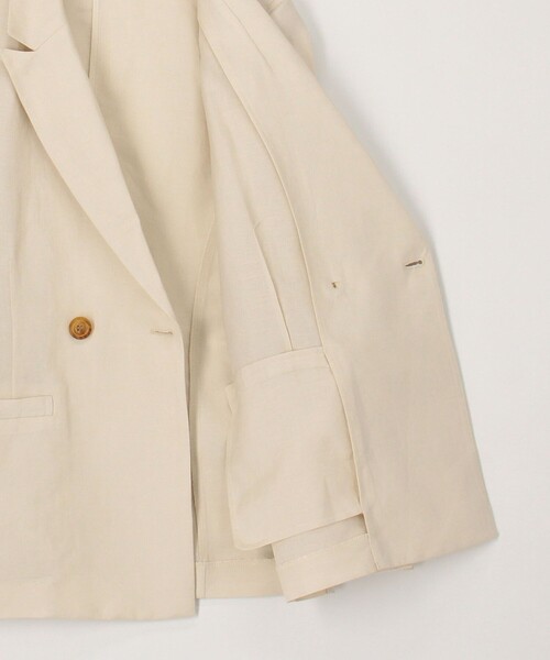 MICO COULIER（ミコクリエ）の「リュクス麻混ジャケット（テーラードジャケット・レディース・キナリ/ネイビー・38）」の11枚目の写真