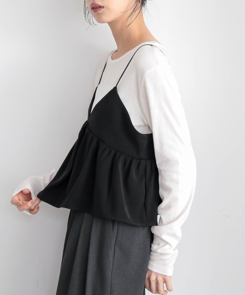 for/c（フォーシー）の「ダブルクロスレイヤードキャミ【サスティナブル】（キャミソール・レディース・ライトブラウン/ブラック・M/L）」の16枚目の写真