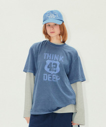 ERTR（イーアールティーアール）の「Think Deep T-Shirt Navy（Tシャツ/カットソー）」